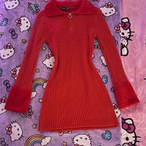 SHEIN Red Long Sleeve Dress